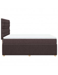 Giroletto a Molle con Materasso Marrone Scuro 140x190cm Tessuto