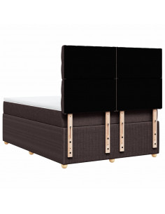 Giroletto a Molle con Materasso Marrone Scuro 140x190cm Tessuto 2