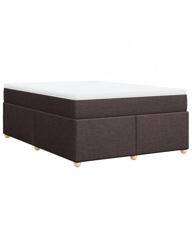 Giroletto a Molle con Materasso Marrone Scuro 140x190cm Tessuto