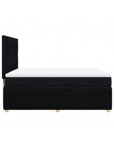 Giroletto a Molle con Materasso Nero 140x190 cm in Tessuto