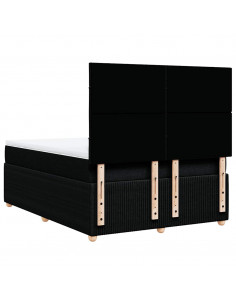 Giroletto a Molle con Materasso Nero 140x190 cm in Tessuto 2