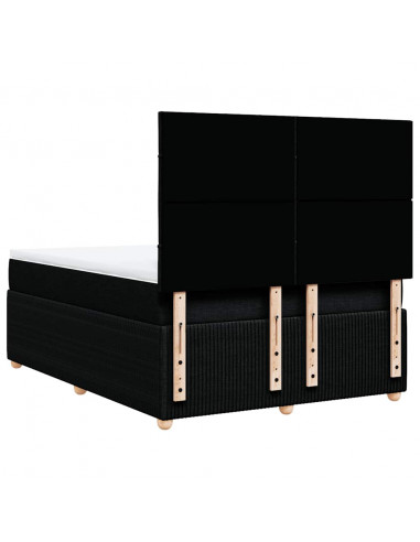 Giroletto a Molle con Materasso Nero 140x190 cm in Tessuto