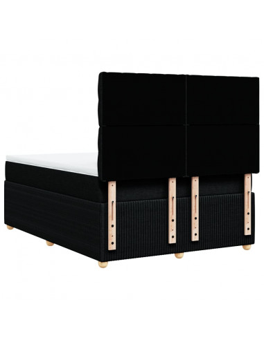 Giroletto a Molle con Materasso Nero 140x190 cm in Tessuto