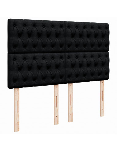 Giroletto a Molle con Materasso Nero 140x190 cm in Tessuto