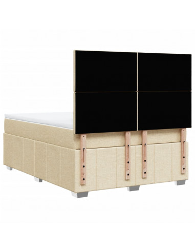 Giroletto a Molle con Materasso Crema 140x19 cm in Tessuto