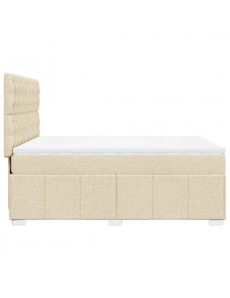 Giroletto a Molle con Materasso Crema 140x19 cm in Tessuto