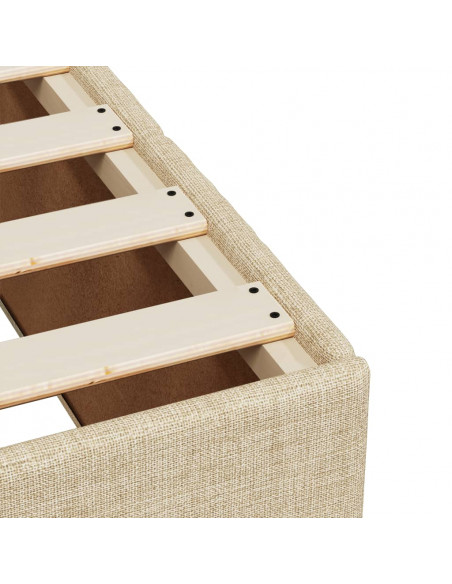 Giroletto a Molle con Materasso Crema 140x19 cm in Tessuto