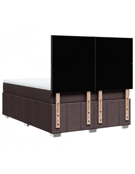 Giroletto a Molle con Materasso Marrone Scuro 140x190cm Tessuto