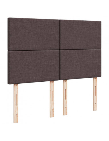 Giroletto a Molle con Materasso Marrone Scuro 140x190cm Tessuto