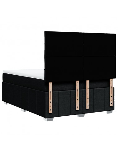 Giroletto a Molle con Materasso Nero 140x190 cm in Tessuto