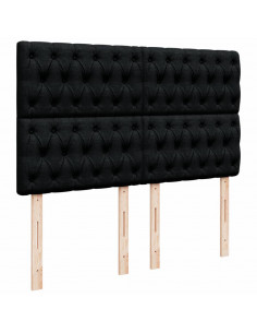 Giroletto a Molle con Materasso Nero 140x190 cm in Tessuto