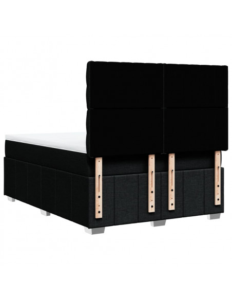 Giroletto a Molle con Materasso Nero 140x190 cm in Tessuto