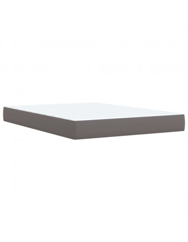 Giroletto a Molle con Materasso Grigio 140x190 cm in Similpelle