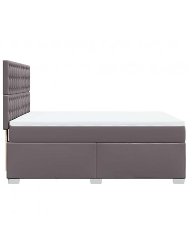 Giroletto a Molle con Materasso Grigio 140x190 cm in Similpelle