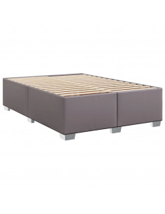 Giroletto a Molle con Materasso Grigio 140x190 cm in Similpelle 2