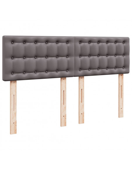 Giroletto a Molle con Materasso Grigio 140x190 cm in Similpelle