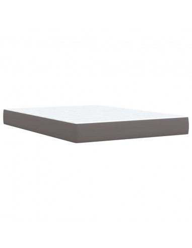 Giroletto a Molle con Materasso Grigio 140x190 cm in Similpelle