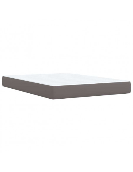 Giroletto a Molle con Materasso Grigio 140x190 cm in Similpelle