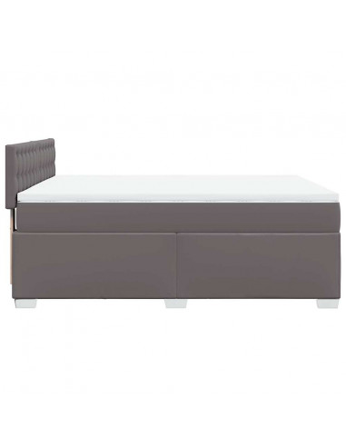 Giroletto a Molle con Materasso Grigio 140x190 cm in Similpelle