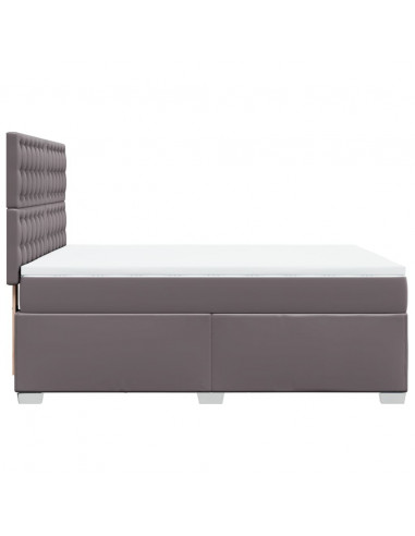 Giroletto a Molle con Materasso Grigio 140x190 cm in Similpelle