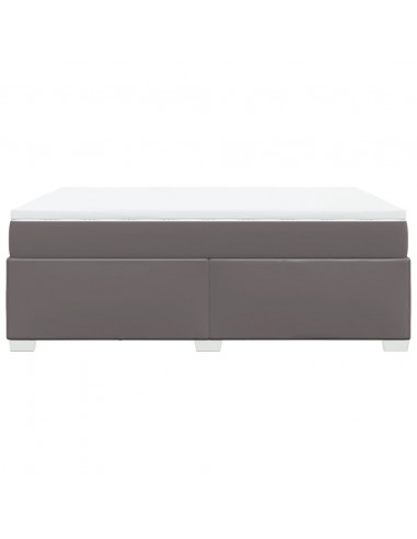 Giroletto a Molle con Materasso Grigio 140x190 cm in Similpelle