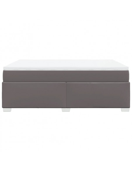 Giroletto a Molle con Materasso Grigio 140x190 cm in Similpelle
