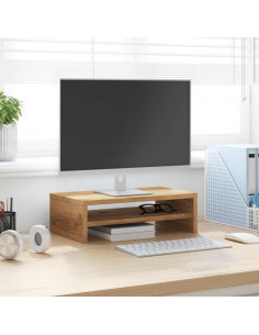 Supporto Monitor Rovere Artigianale 42x24x13 cm Multistrato 2