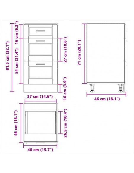 Base da Cucina Porto Bianco Lucido in Legno Multistrato