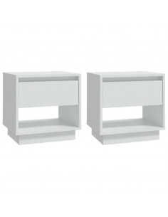 Comodini 2 pz Bianchi 45x34x44 cm in Truciolato