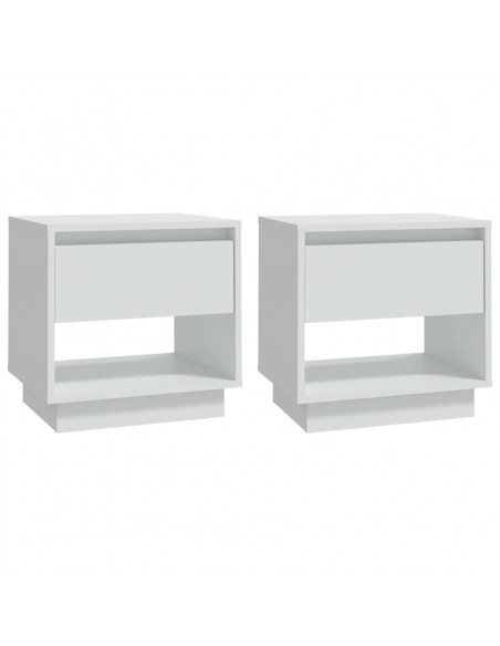 Comodini 2 pz Bianchi 45x34x44 cm in Truciolato