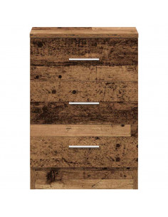 Comodini 2 pz Legno Antico 38x35x55 cm in Legno Multistrato