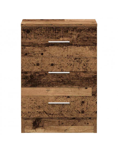 Comodini 2 pz Legno Antico 38x35x55 cm in Legno Multistrato