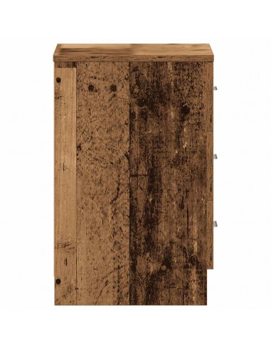 Comodini 2 pz Legno Antico 38x35x55 cm in Legno Multistrato