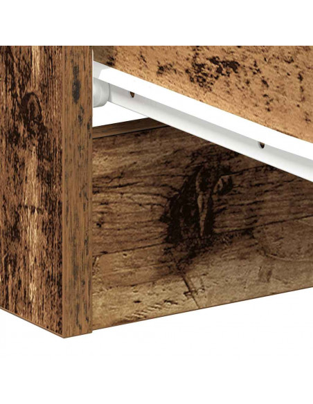 Comodini 2 pz Legno Antico 38x35x55 cm in Legno Multistrato