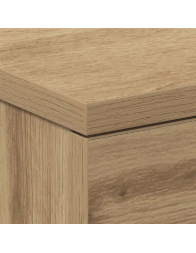 Comodini 2 pz Rovere Artigianale 38x35x55 cm Legno Multistrato