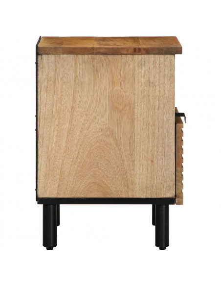 Comodini 2pz Marrone 40x33x46 cm in Legno Massello di Mango