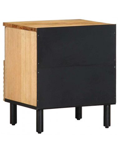 Comodini 2pz Marrone 40x33x46 cm in Legno Massello di Mango