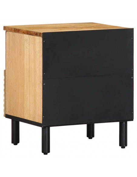 Comodini 2pz Marrone 40x33x46 cm in Legno Massello di Mango