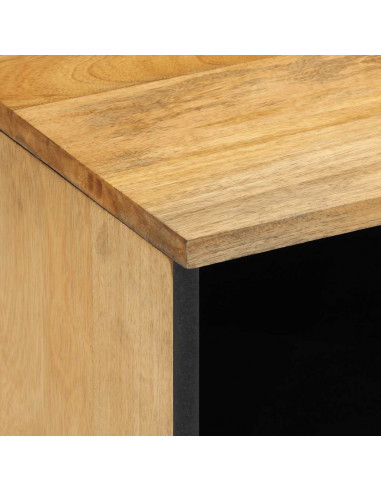 Comodini 2pz Marrone 40x33x46 cm in Legno Massello di Mango