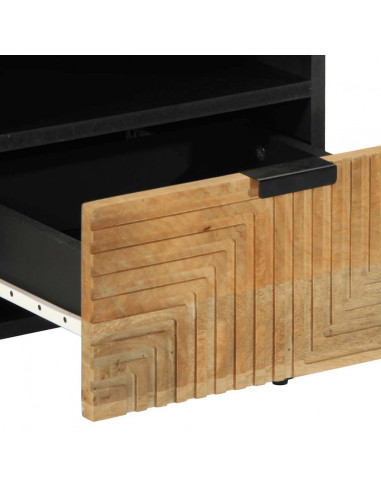 Comodini 2pz Marrone 40x33x46 cm in Legno Massello di Mango