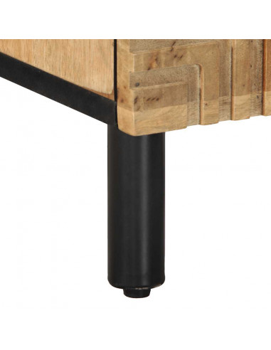 Comodini 2pz Marrone 40x33x46 cm in Legno Massello di Mango