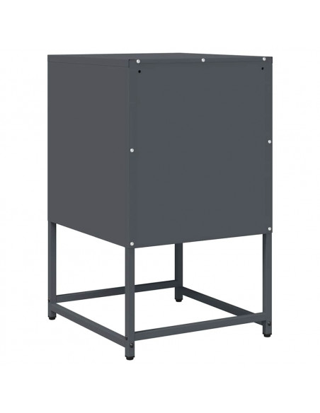 Comodino Antracite 36x39x60,5 cm in Acciaio Laminato a Freddo
