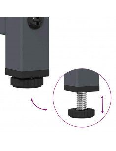 Comodino Antracite 36x39x60,5 cm in Acciaio Laminato a Freddo 2