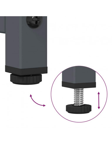 Comodino Antracite 36x39x60,5 cm in Acciaio Laminato a Freddo