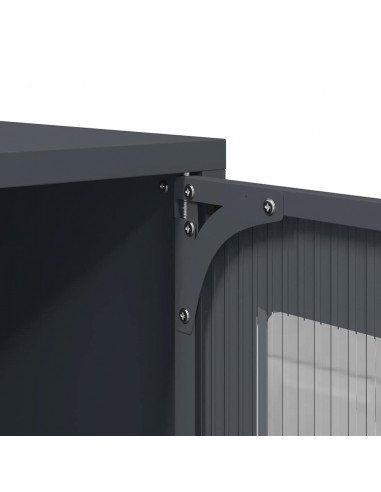 Comodino Antracite 36x39x60,5 cm in Acciaio Laminato a Freddo