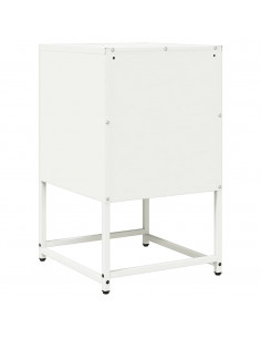 Comodino Bianco 36x39x60,5 cm in Acciaio Laminato a Freddo