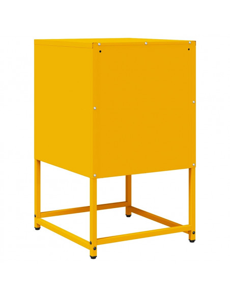 Comodino Giallo Senape 36x39x60,5 cm Acciaio Laminato a Freddo