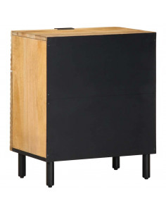 Comodino Marrone 50x33x60 cm in Legno Massello di Mango