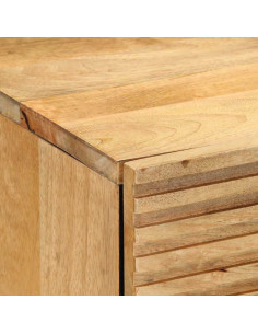 Comodino Marrone 50x33x60 cm in Legno Massello di Mango 2