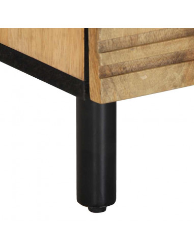 Comodino Marrone 50x33x60 cm in Legno Massello di Mango